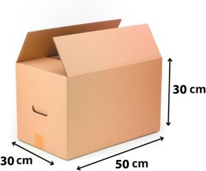 Cajas de Cartón para Mudanza con Asas - Almacenaje Resistente y Extrafuerte 50x30x30 cm - Envíos y Embalaje Apilables