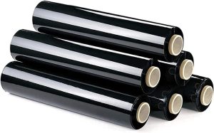 Film Transparente o Negro para Embalar de 50 cm x 200 Metros de Longitud – Rollo de Film Elástico Manual para Embalaje Industrial