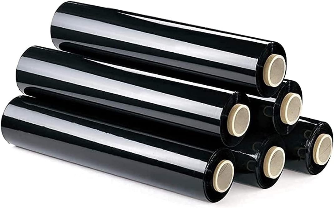 Film Transparente o Negro para Embalar de 50 cm x 200 Metros de Longitud – Rollo de Film Elástico Manual para Embalaje Industrial