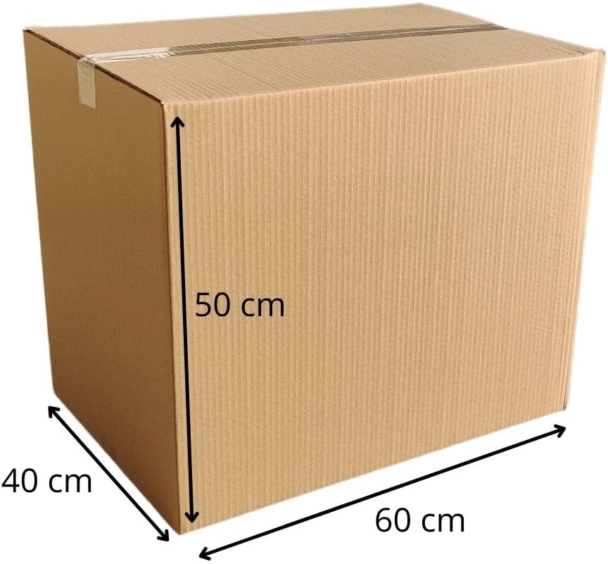 Cajas Carton Mudanza Grandes 60x40x50 cm para Mudanzas, Almacenaje Embalaje Transporte Envíos Ultrarresistentes Reforzadas