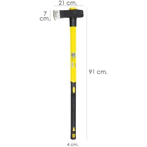 WOLFPACK LINEA PROFESIONAL - Maza Cuña Con Mango Fibra Vidrio 3 Kg. (tipo hacha) - Imagen 4