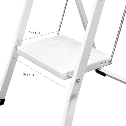 Escalera Domestica Aluminio 3 Peldaños, Escalerilla Blanca - Imagen 3