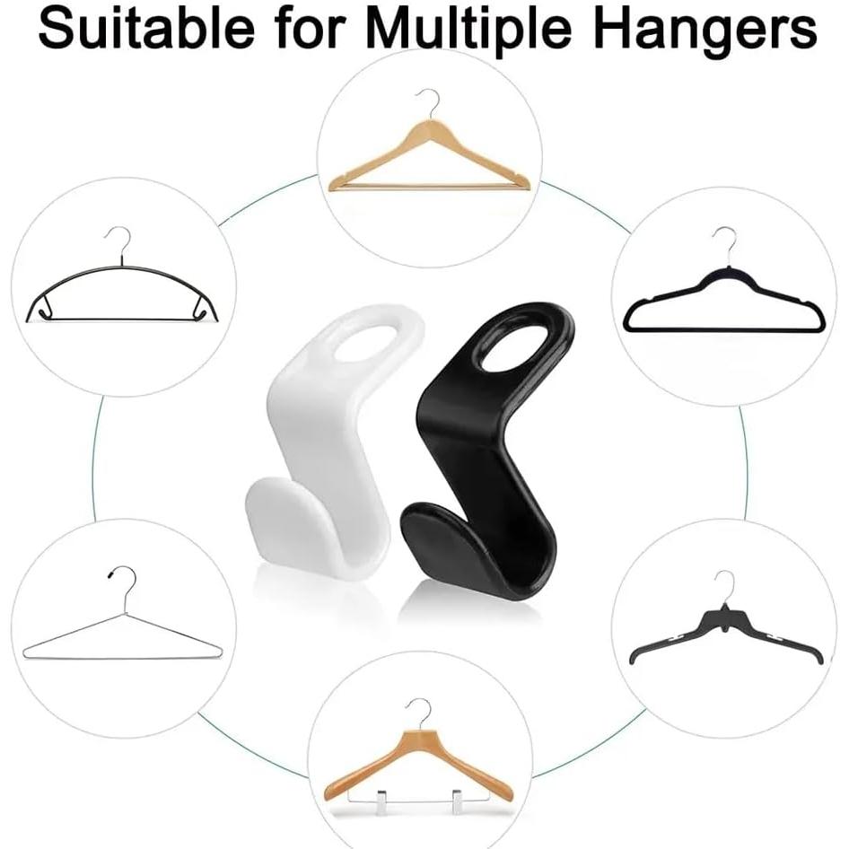 Ganchos Conectores para Perchas de la Ropa - Ahorra Espacio - Organizador de plástico para Armario (Pack 60 uds.) - Imagen 4