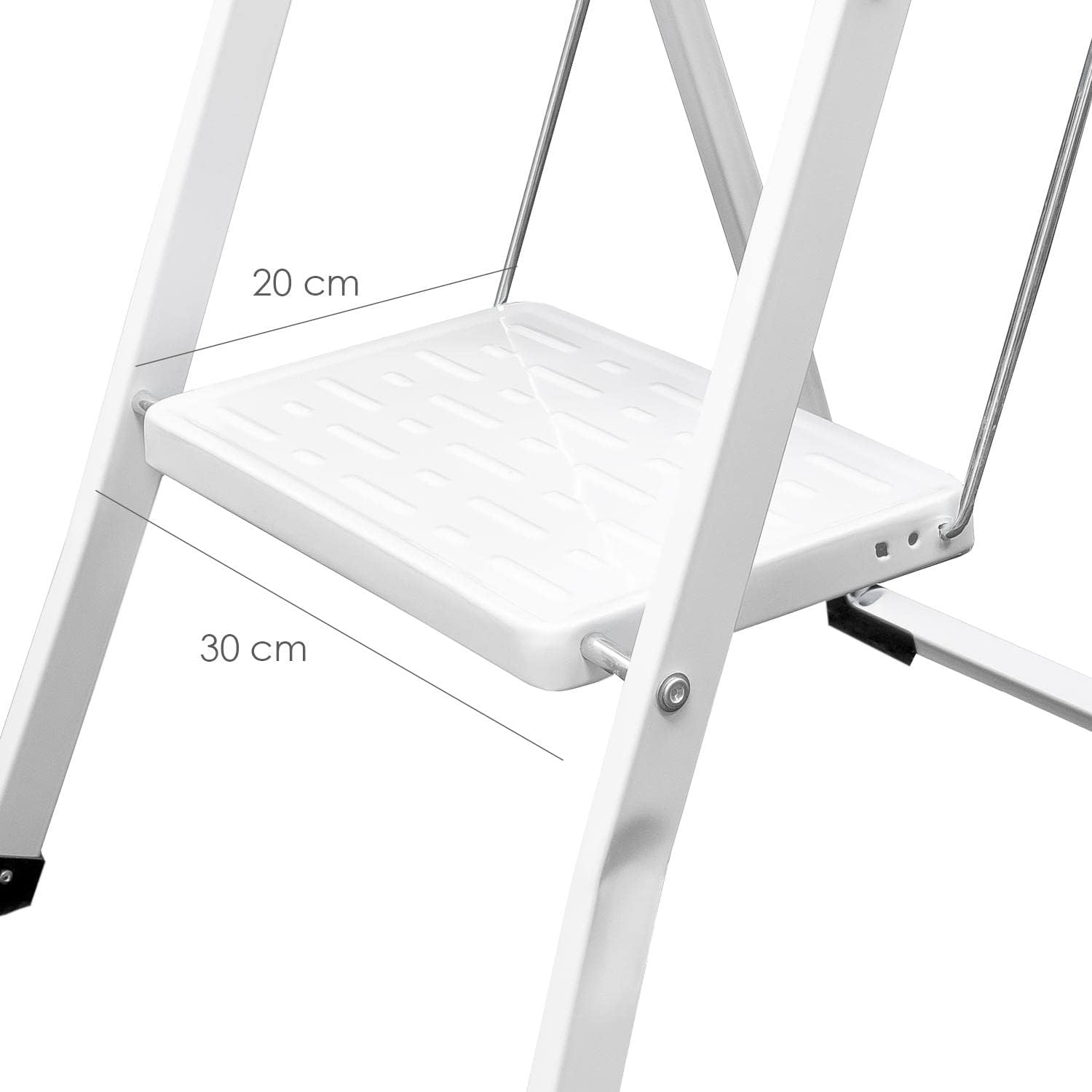 Escalera Domestica Aluminio 4 Peldaños, Escalerilla Blanca - Imagen 3