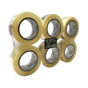 6 Rollos Cinta Embalar Adhesiva Transparente 100 metros x 4,8 cm