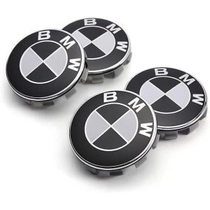 4X Tapas Llantas para BMW 68mm, Tapas Centrales para Llantas Originales Negro
