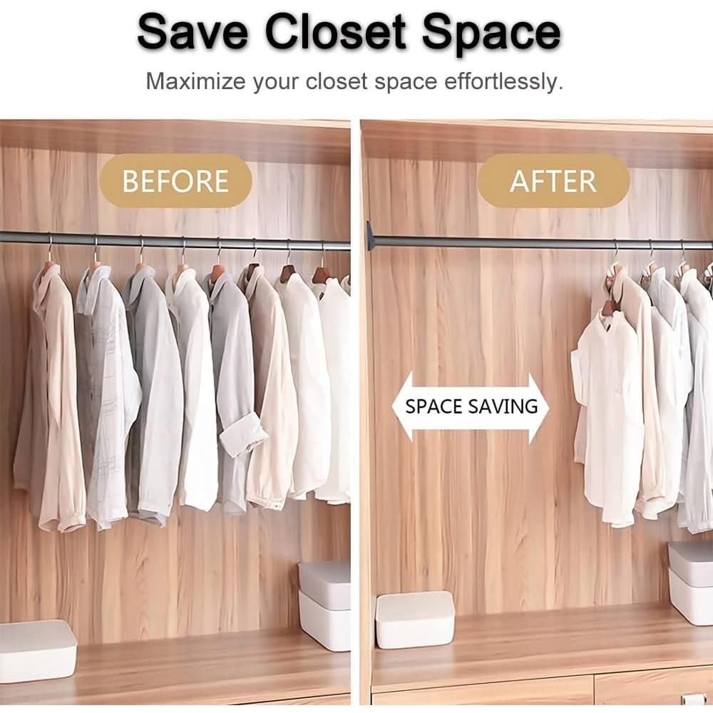Ganchos Conectores para Perchas de la Ropa - Ahorra Espacio - Organizador de plástico para Armario (Pack 60 uds.) - Imagen 7