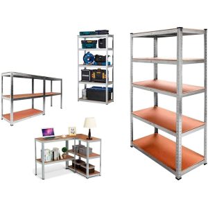 Estantería Metálica Galvanizada 875kg | 5 Baldas | Medidas 180 x 90 x 40cm | Garaje Oficina Despensa