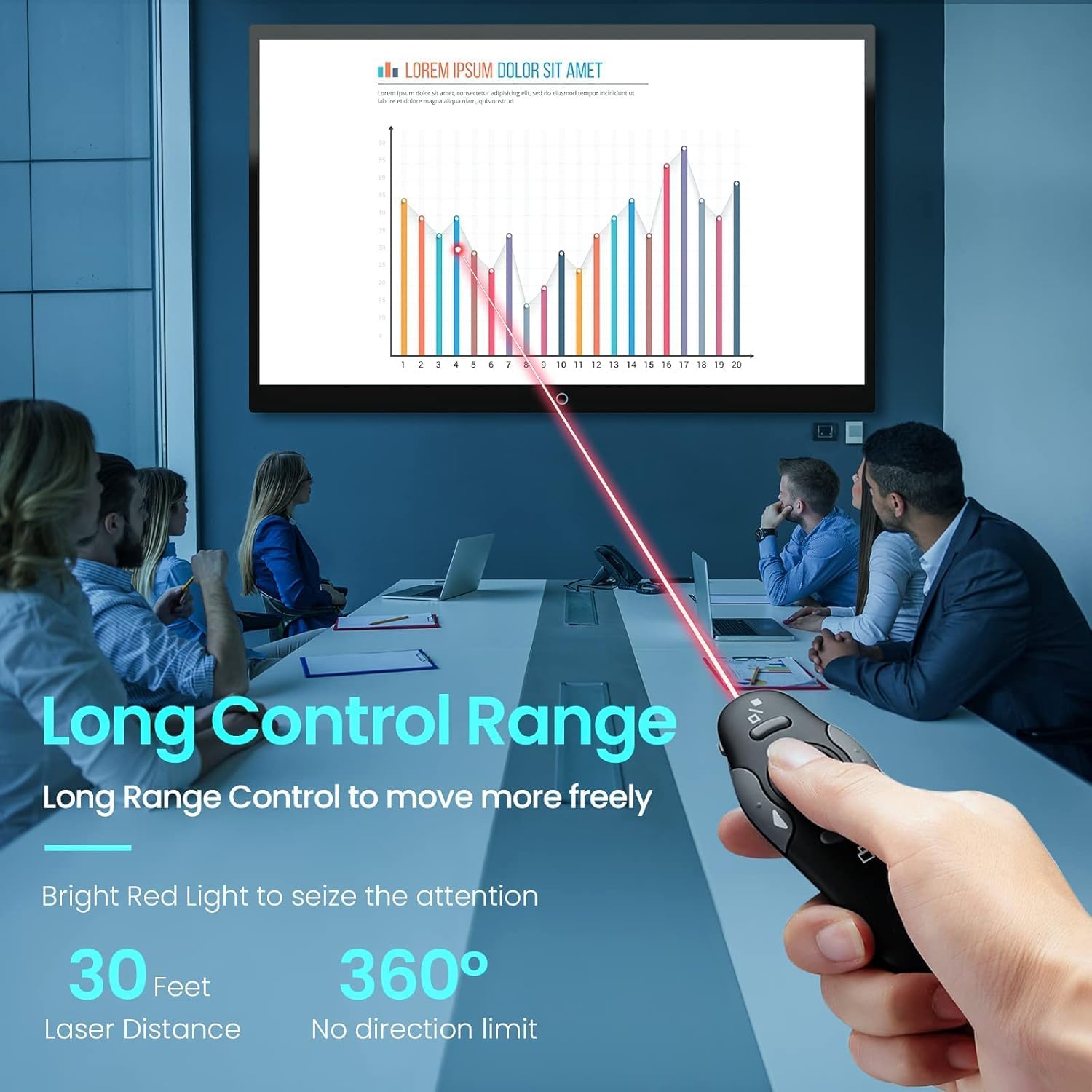 Klink Presentador Inalámbrico para Presentaciones - Puntero Láser con Mando Remoto, Pasador de Diapositivas, Compatibilidad Universal con Windows/Mac/Linux - Ideal para Conferencias y Enseñanza - Imagen 4