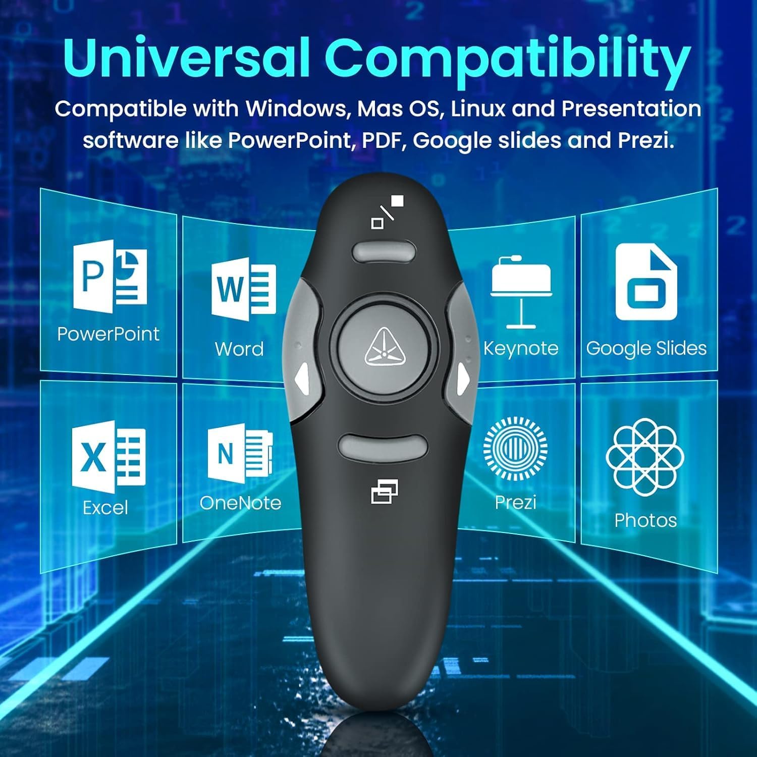 Klink Presentador Inalámbrico para Presentaciones - Puntero Láser con Mando Remoto, Pasador de Diapositivas, Compatibilidad Universal con Windows/Mac/Linux - Ideal para Conferencias y Enseñanza - Imagen 6