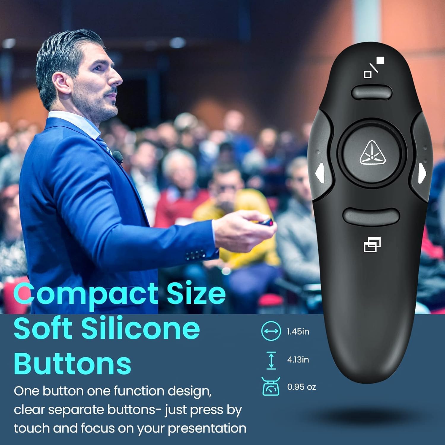 Klink Presentador Inalámbrico para Presentaciones - Puntero Láser con Mando Remoto, Pasador de Diapositivas, Compatibilidad Universal con Windows/Mac/Linux - Ideal para Conferencias y Enseñanza - Imagen 5