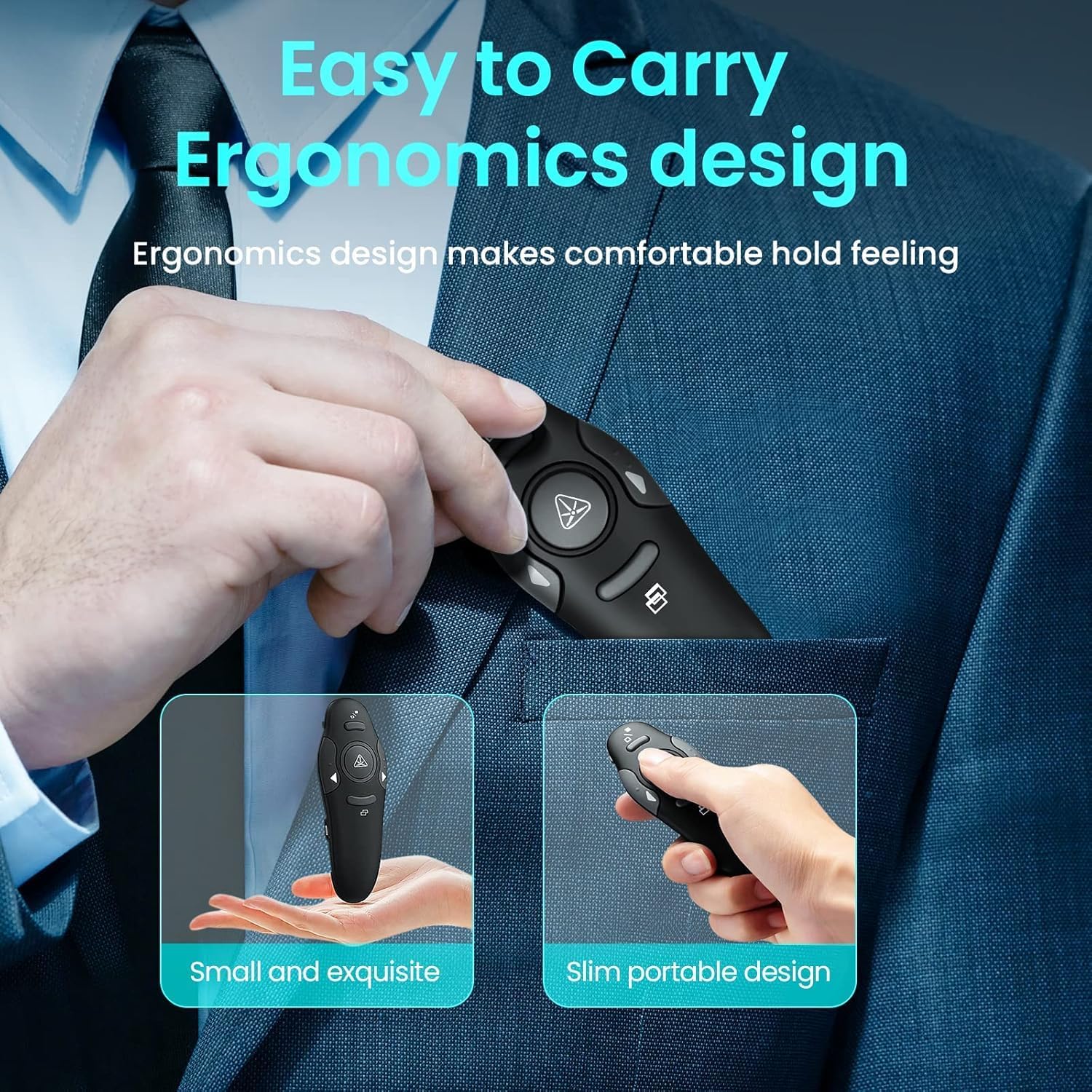 Klink Presentador Inalámbrico para Presentaciones - Puntero Láser con Mando Remoto, Pasador de Diapositivas, Compatibilidad Universal con Windows/Mac/Linux - Ideal para Conferencias y Enseñanza - Imagen 7