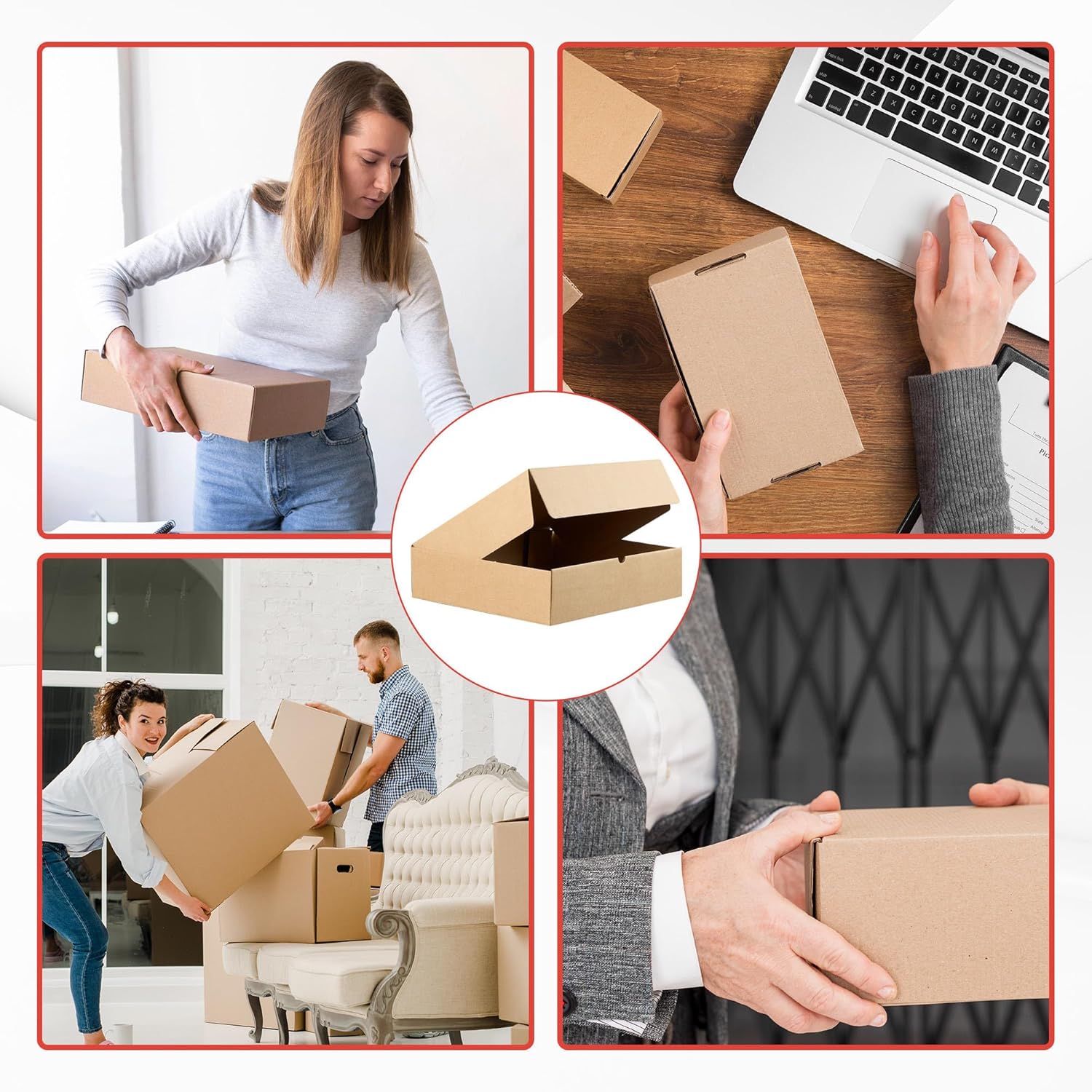 Pack Cajas Carton Envios Automontables, Paquetes Regalo, Kraft, Packaging de 35x26x8cm - Imagen 6